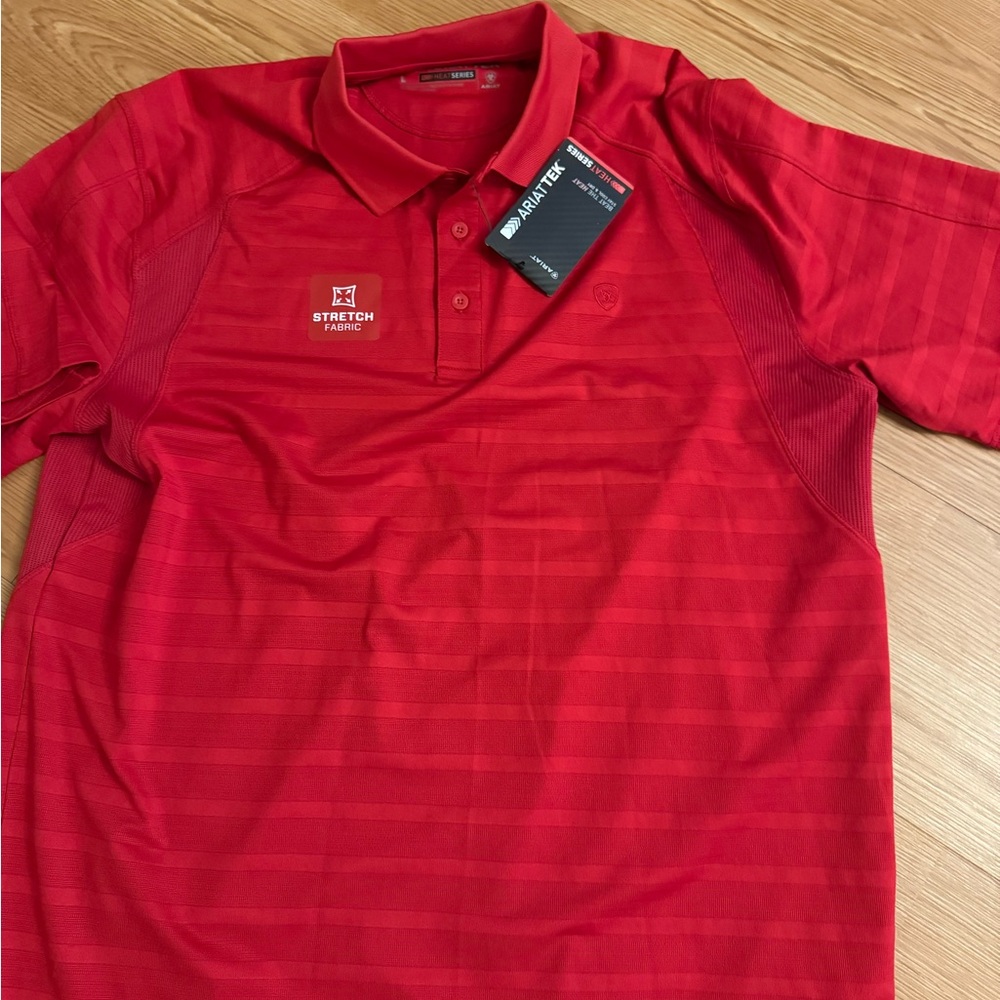 Ariat Red Polo Shirt Vibrant Performance Design
